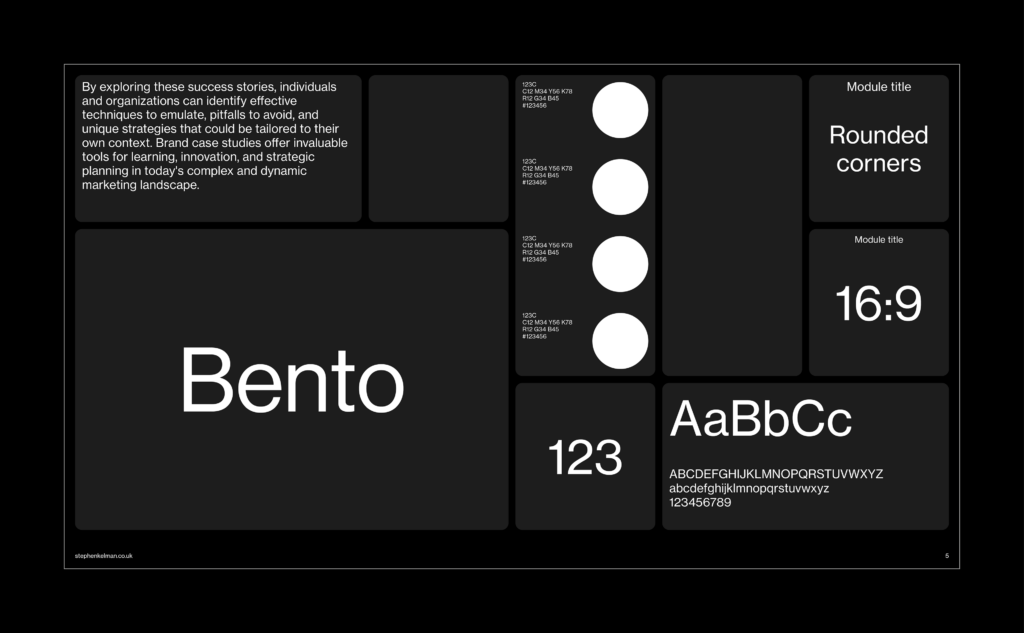 Infografik über Bento-Grid
