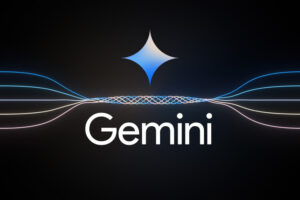 Logo von Google Gemini mit leuchtenden Linien und Sternsymbol auf dunklem Hintergrund. Als Symbol für das Problem von Google Gemini.